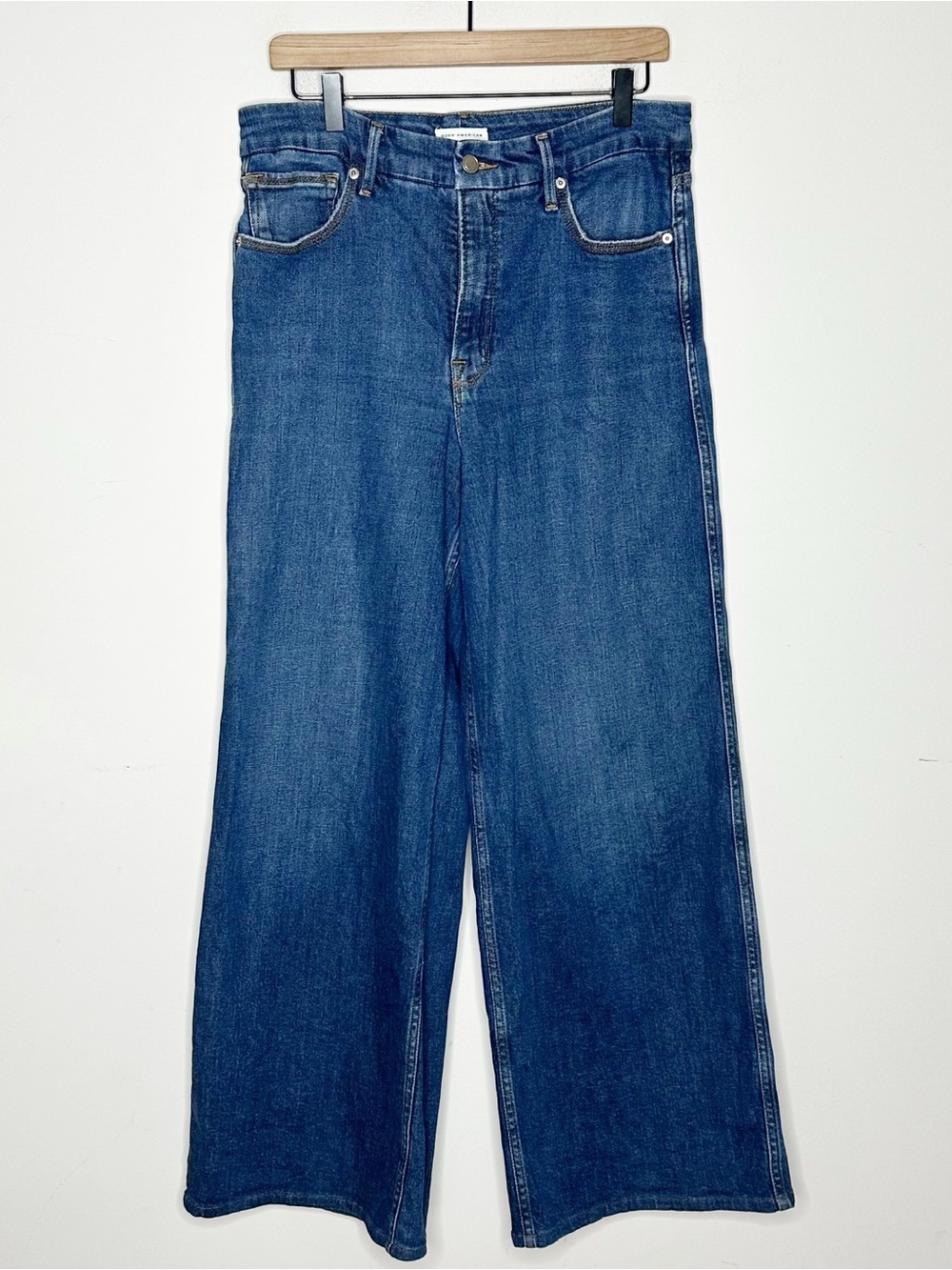Good American Good Skate High Waist Wide Leg Jeans Blue383 Size 30 - Picture 5 of 12
